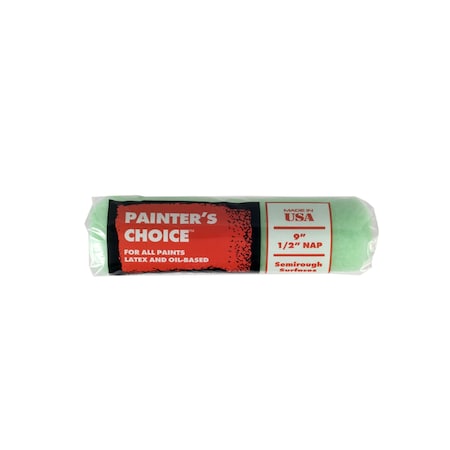 9 In Paint Roller Cover, 1/2 Nap, Fabric